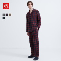 Uugaku mens clothing flange suede pyjamas (long sleeves up to suit 2023 autumn and winter new) 460271