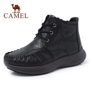 Camel/骆驼女鞋2025冬季新款真皮短靴中老年妈妈棉鞋加绒保暖靴子