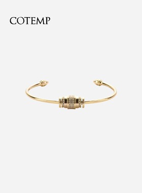 cotemp Range Bangle 26SS新款镶钻镀金可调节转运珠手镯4月上