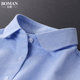Doll collar long sleeve pure cotton oxford spinning blue shirt for women