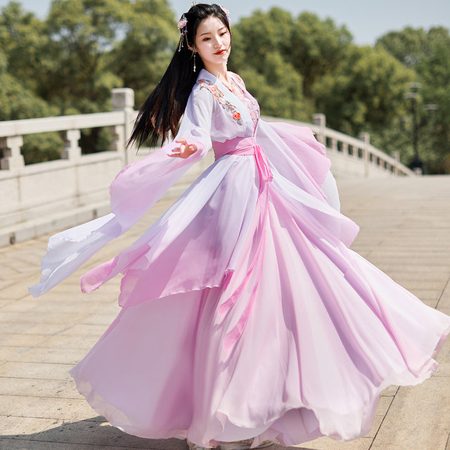 Traditional Hanfu women's summer dance gauze dress