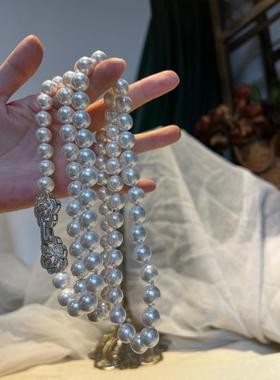 海贝珠山茶花扣单圈双层