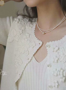 日韩风天然淡水叠戴珍珠项链