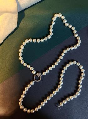 海贝珠双层毛衣链10mm颗颗打结