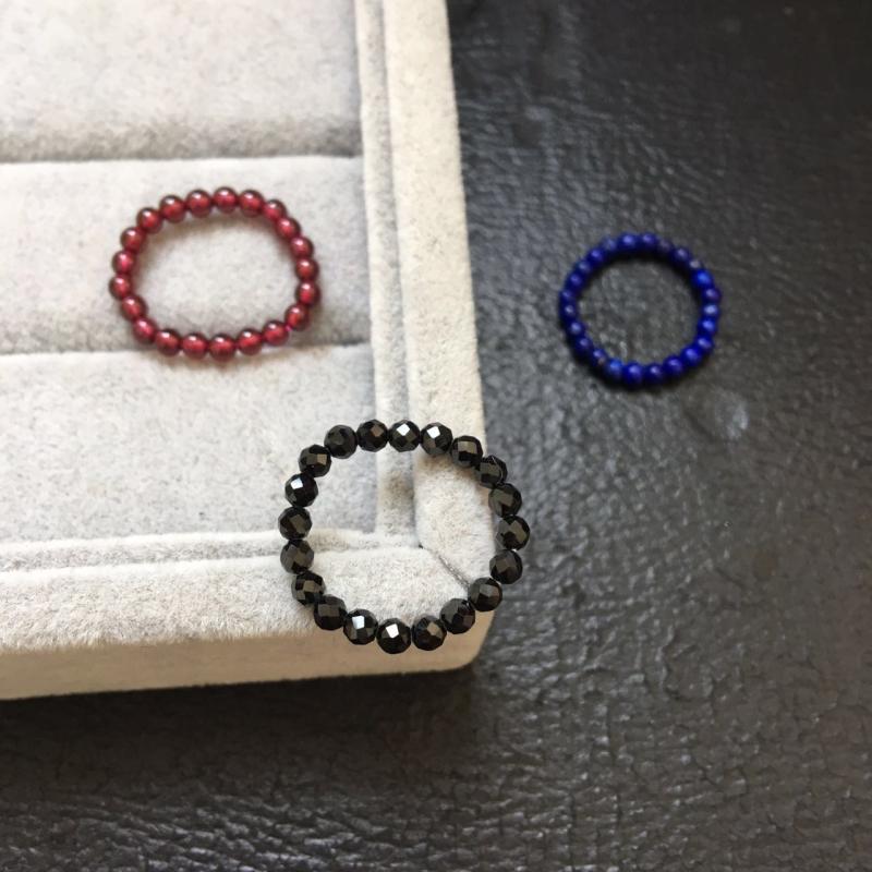 Stylish Shiny Faceted Ring Black Spinel