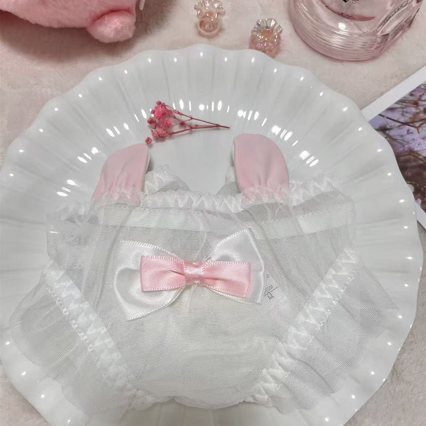 女生三角裤日系甜美可爱蝴蝶结蕾丝边粉色兔兔性感纯欲风网纱内裤,淘宝优惠券,粉丝福利购,淘宝优惠卷