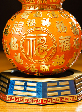 全铜乾坤百福铜葫芦摆件