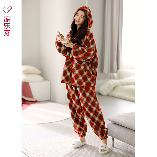 Carrefen women's half-velvet pajamas