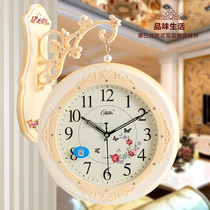 Conbassie eurostyle double-sided hanging clock living room big two sides clock silent creative clock modern retro quartz clock