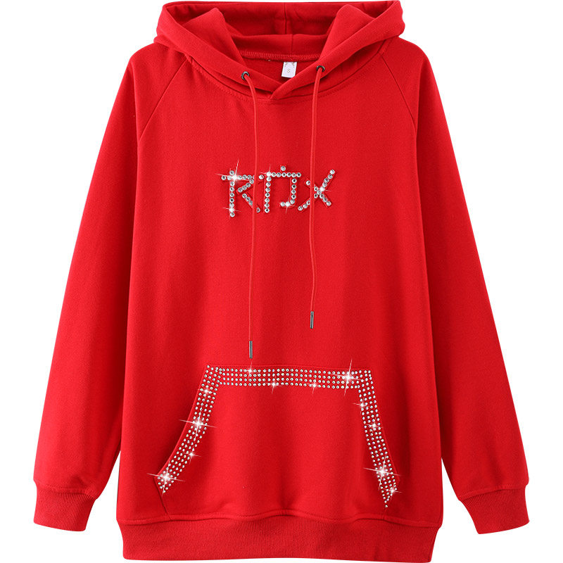 定制烫钻慵懒风宽松版潮ins卫衣 芭琦诗艺女装卫衣/绒衫