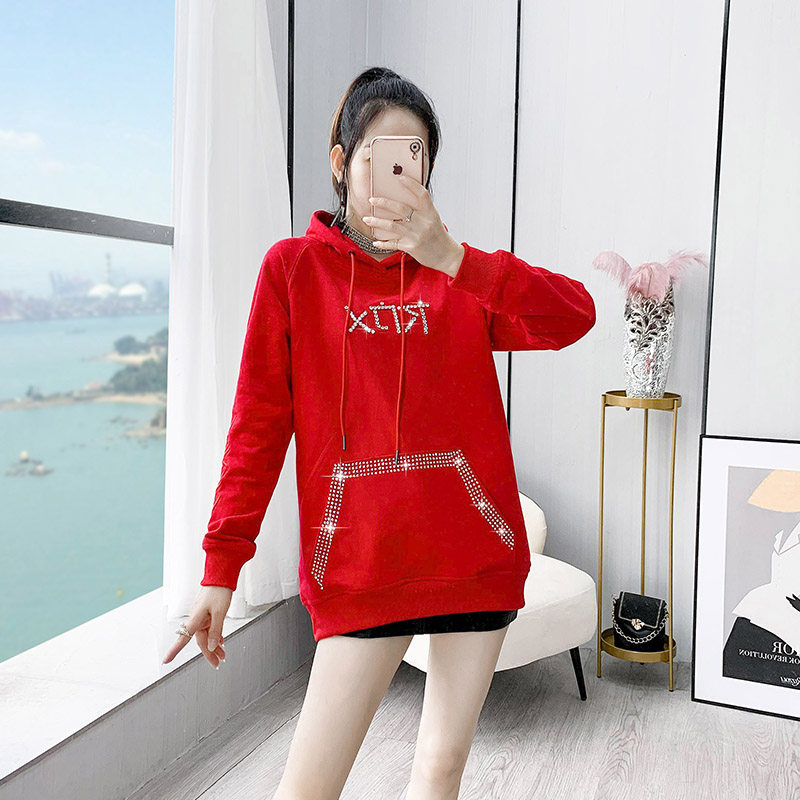 定制烫钻慵懒风宽松版潮ins卫衣 芭琦诗艺女装卫衣/绒衫