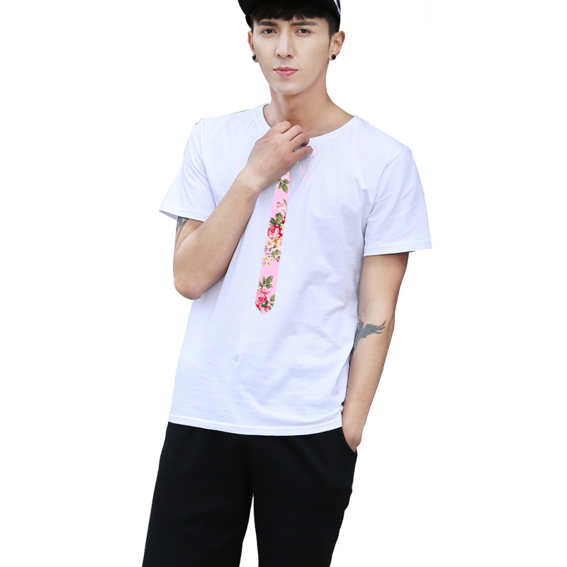 唐人街刘昊然潮领带t恤短袖打底衫 久刻时光T恤