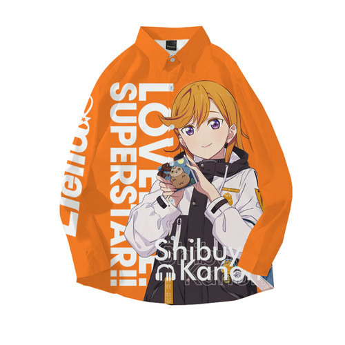 LoveLiveSuperStar长袖衬衫涩谷香音唐可可Liella衬衣宽松秋装潮 - 图3