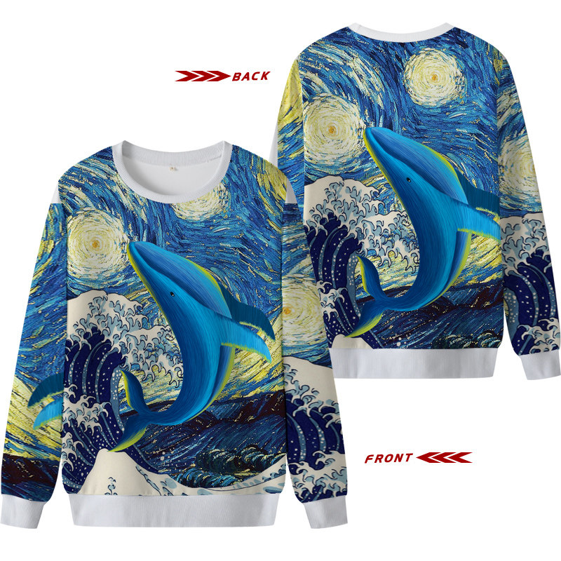 秋冬男士星空连帽独角兽宽松卫衣 久刻时光卫衣