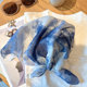 Travel landscape ink painting small square scarf silk scarf for women spring and autumn all-match fashion scarf hair accessories turban summer