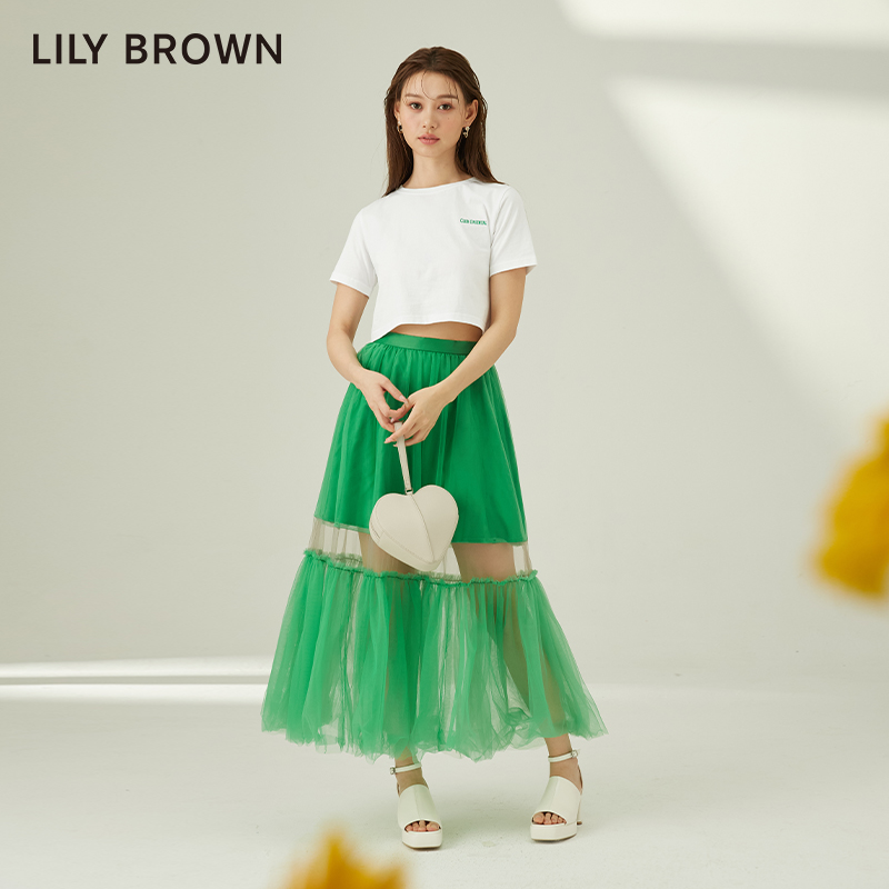 LILY BROWN春夏款 甜美高腰百褶拼接纱裙半身裙LWFS231242 - 图2