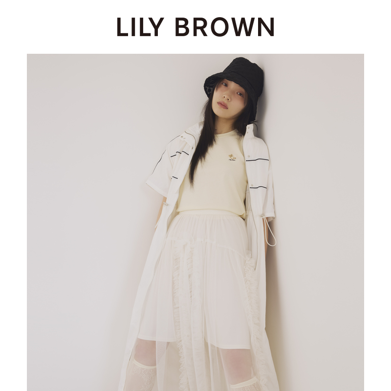 LILY BROWN2024春夏新品 休闲宽松抽褶收腰拉链连衣裙LWFO241136