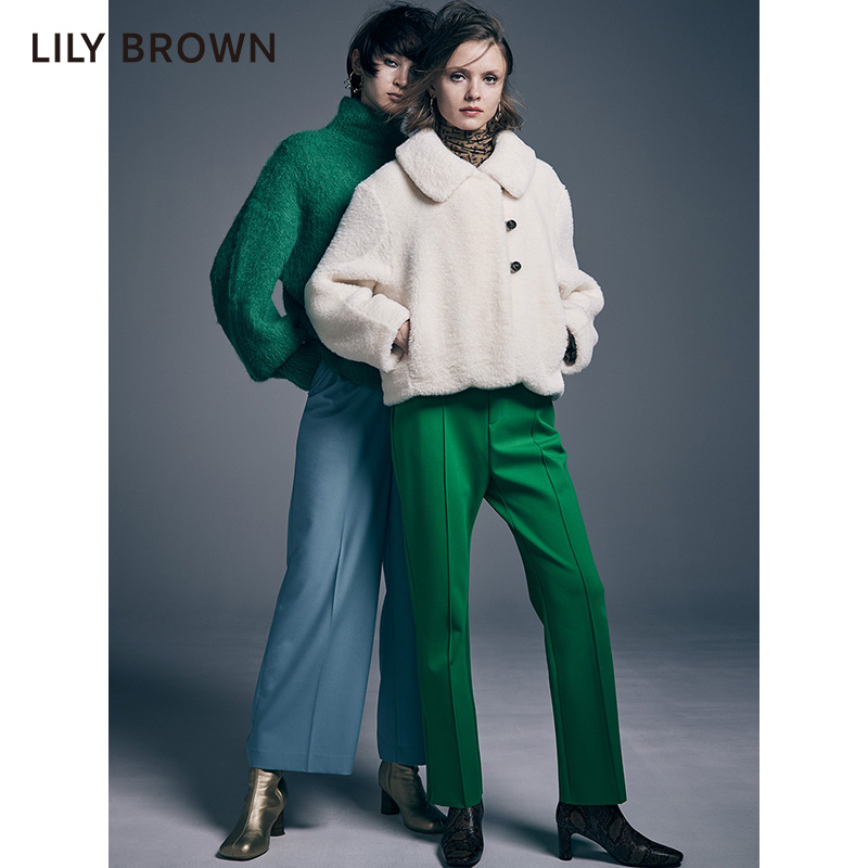 LILY BROWN秋冬 羊驼毛宽松纯色百搭高领保暖套头毛衣LWNT215006