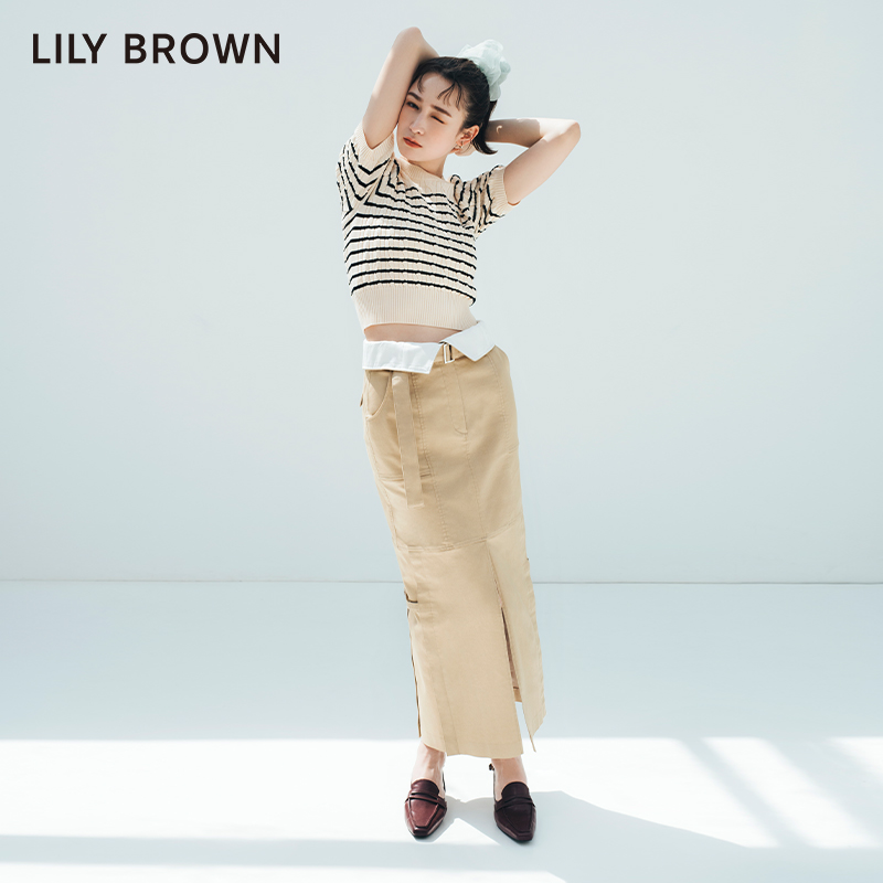 LILY BROWN2023秋冬新品 复古气质拼色尖头细高跟单鞋LWGS234301