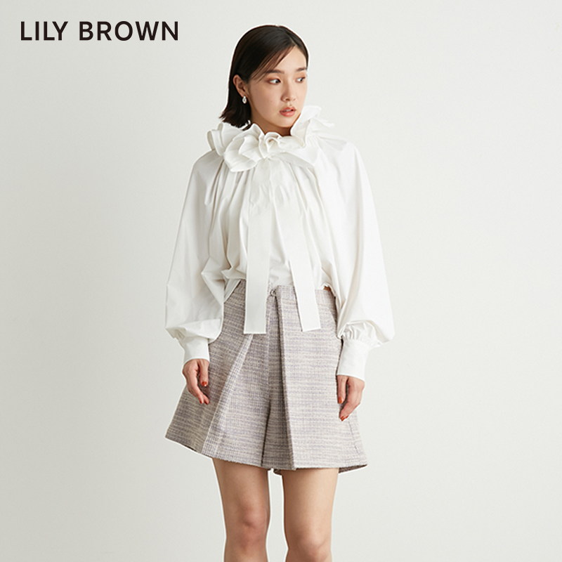 LILY BROWN秋冬款 气质高腰简约设计感A字短裙裤LWFP234059 - 图3