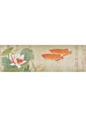 名家手绘工笔花鸟画金龙鱼