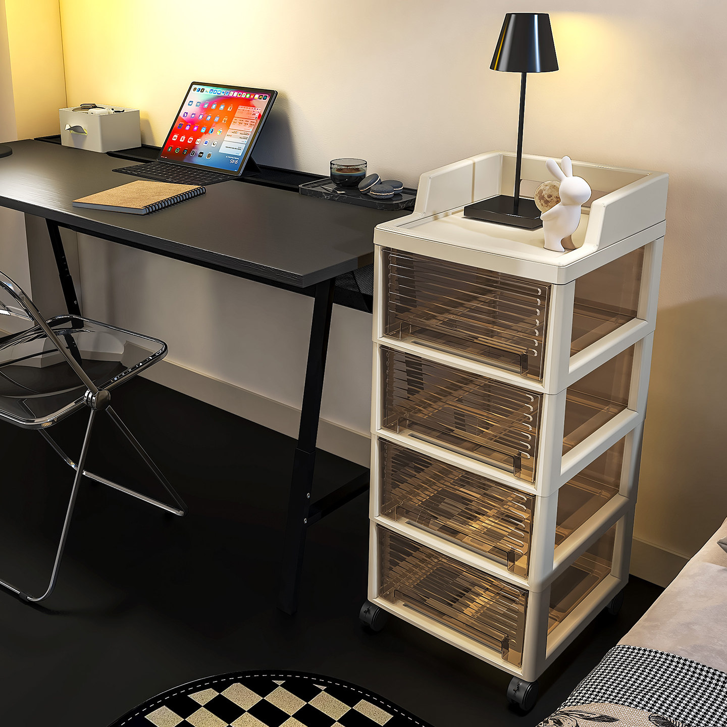 抽屉式收纳柜家用落地多层小推车置物架可移动客厅玩具零食储物柜,淘宝优惠券,粉丝福利购,淘宝优惠卷