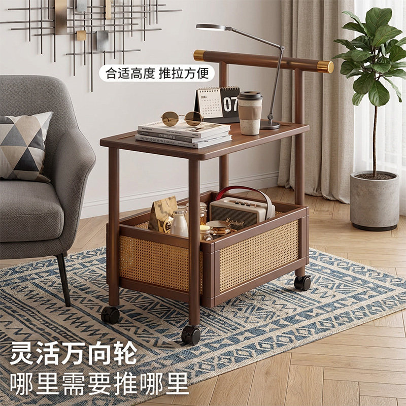中古风小推车家用可移动茶几高级感置物架客厅沙发边几收纳储物架,淘宝优惠券,粉丝福利购,淘宝优惠卷