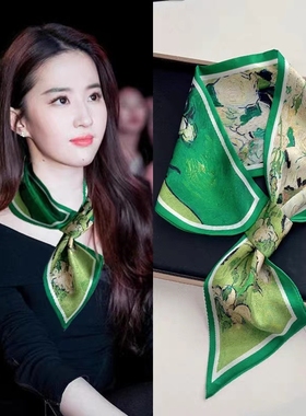 丝巾项链仿真丝女士时尚洋气