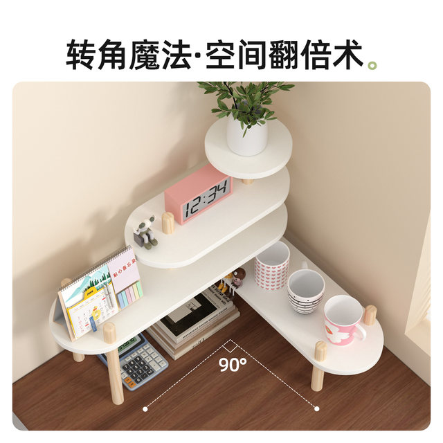 Desktop corner deformable multi-layer storage rack