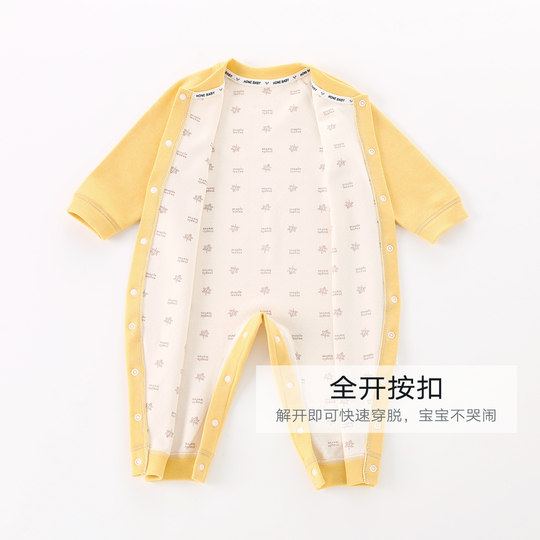 Baby jumpsuit, spring and autumn style, plus velvet, warm bottoming children's clothes, early spring outing newborn clothes, hoodies