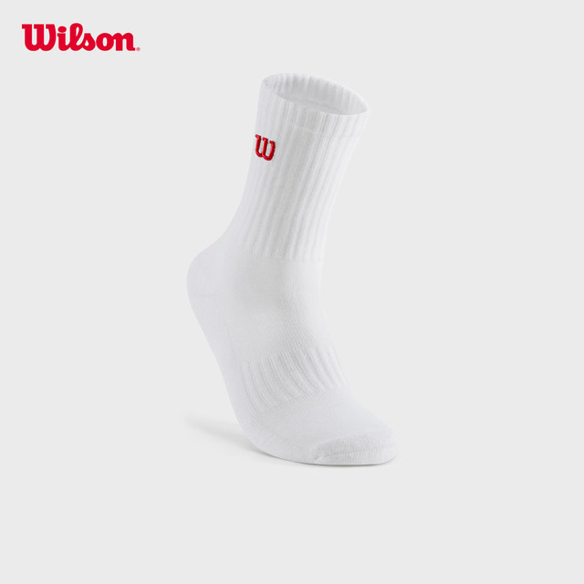 Wilson Unisex Stretch Rib Cushioning Antibacterial Fit Versatile Sports Tennis Socks ແອວສູງ