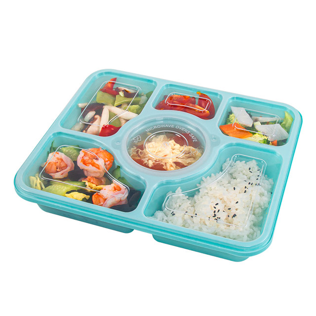 Four-compartment lunch box disposable packaging box can be customized and thickened