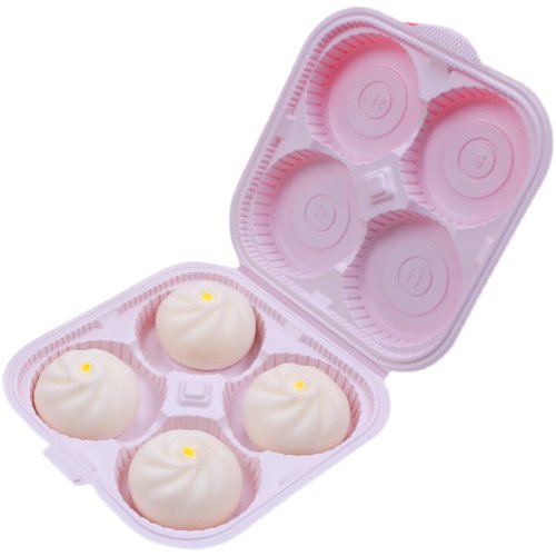 七色魔方一次性包子打包盒馒头汤包小笼包整箱外卖烧麦生煎专用盒 - 图3