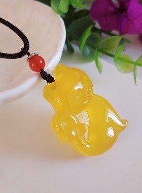 仅剩一件特价处理黄玉髓坠子