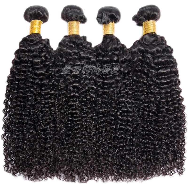 9A Indian kinky curly human hair bundles 4*4 Lace closure - 图3