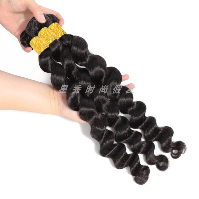 Indian loose deep wave human hair bundles extensions closure - 图0