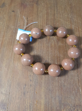 22788号 新疆哈密砖红色泥石手链 16.5mm