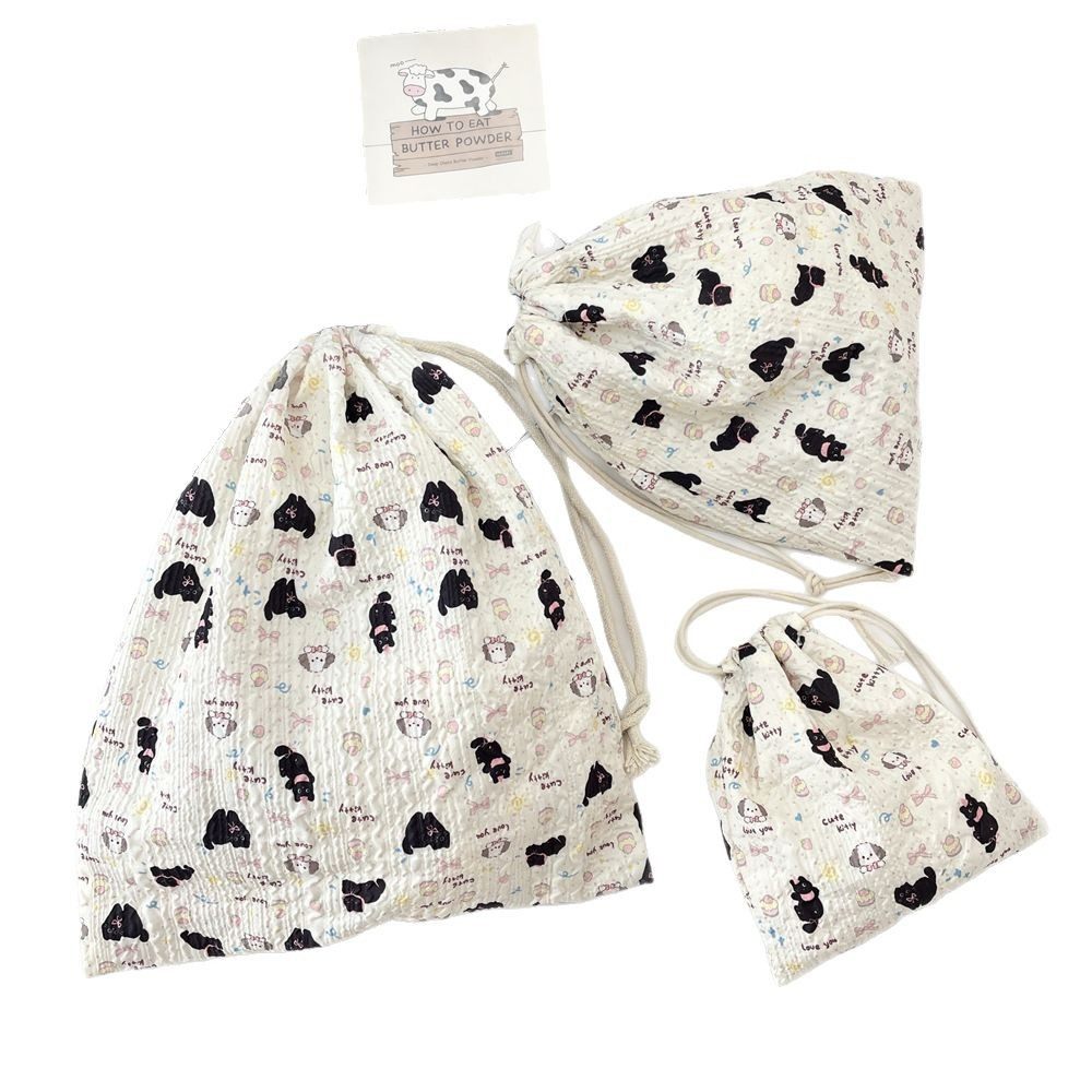 可爱压花卡通束口袋防尘便携整理多功能布袋抽绳化妆品,淘宝优惠券,粉丝福利购,淘宝优惠卷