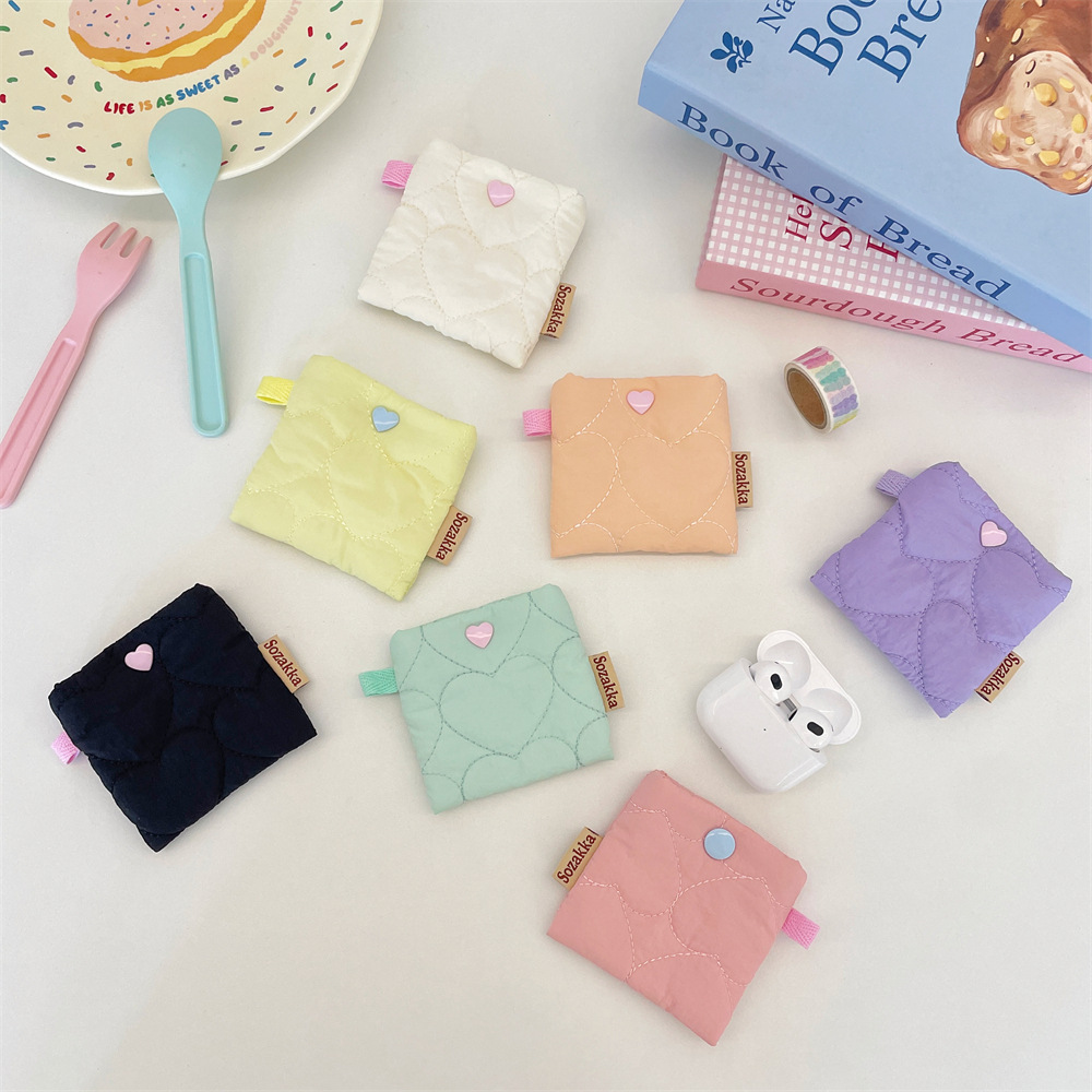 学生软壳耳机收纳包随身便携小包女生苹果蓝牙耳机包整理 - 图0