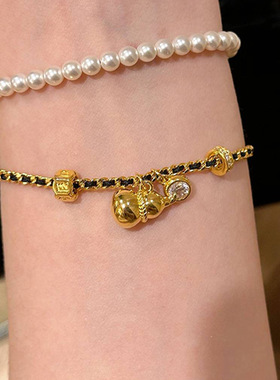 小红书新款六字箴言福禄葫芦手绳本命年轻奢小众时尚潮流DIY手链