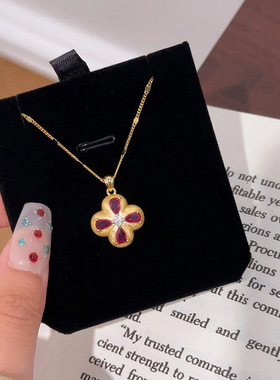 小红书新款古风四叶草项链高颜值个性轻奢时尚潮流设计现在饰品女