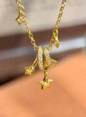 小红书爆款流星项链女爆闪时尚吊坠锁骨链日韩网红星轨设计感饰品