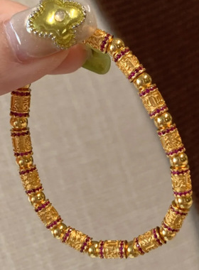 小红书爆款六字真言圆珠手链高颜值设计时尚潮流轻奢个性百搭饰品