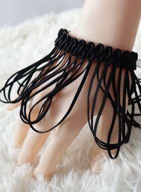 黑色流苏腕饰手链个性朋克夸张美女手腕带手腕环纹身手环手饰