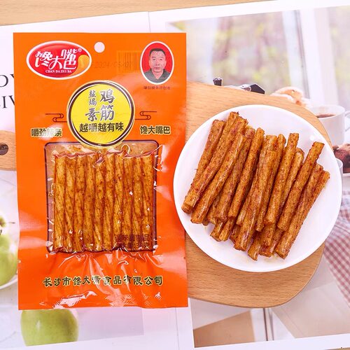 盐焗鸡筋32g麻辣条小零食儿时火爆90后8090童年回忆怀旧素牛筋 - 图2