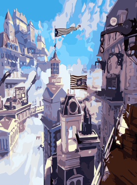 数字油画diy油彩画填色治愈手工定制涂色填充画Bioshock 生化奇兵
