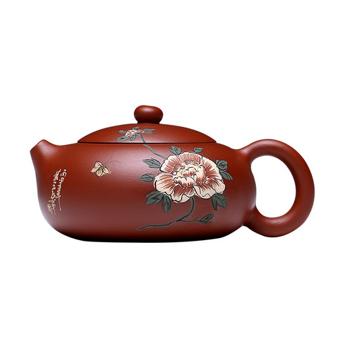 金彦 宜兴朱泥紫砂壶纯名家手工国色天香扁西施泡茶茶具包邮 - 图3