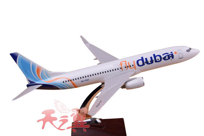 波音飞机模型B737-800FLY DUBAI客机模型办公室摆件迪拜航空40cm-图3