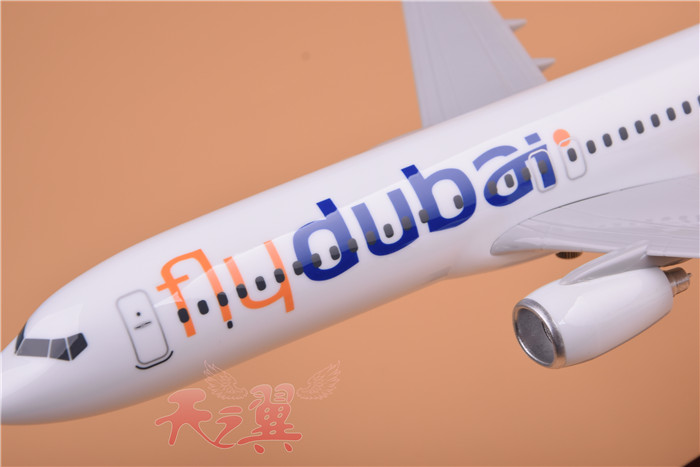 波音飞机模型B737-800FLY DUBAI客机模型办公室摆件迪拜航空40cm-图2