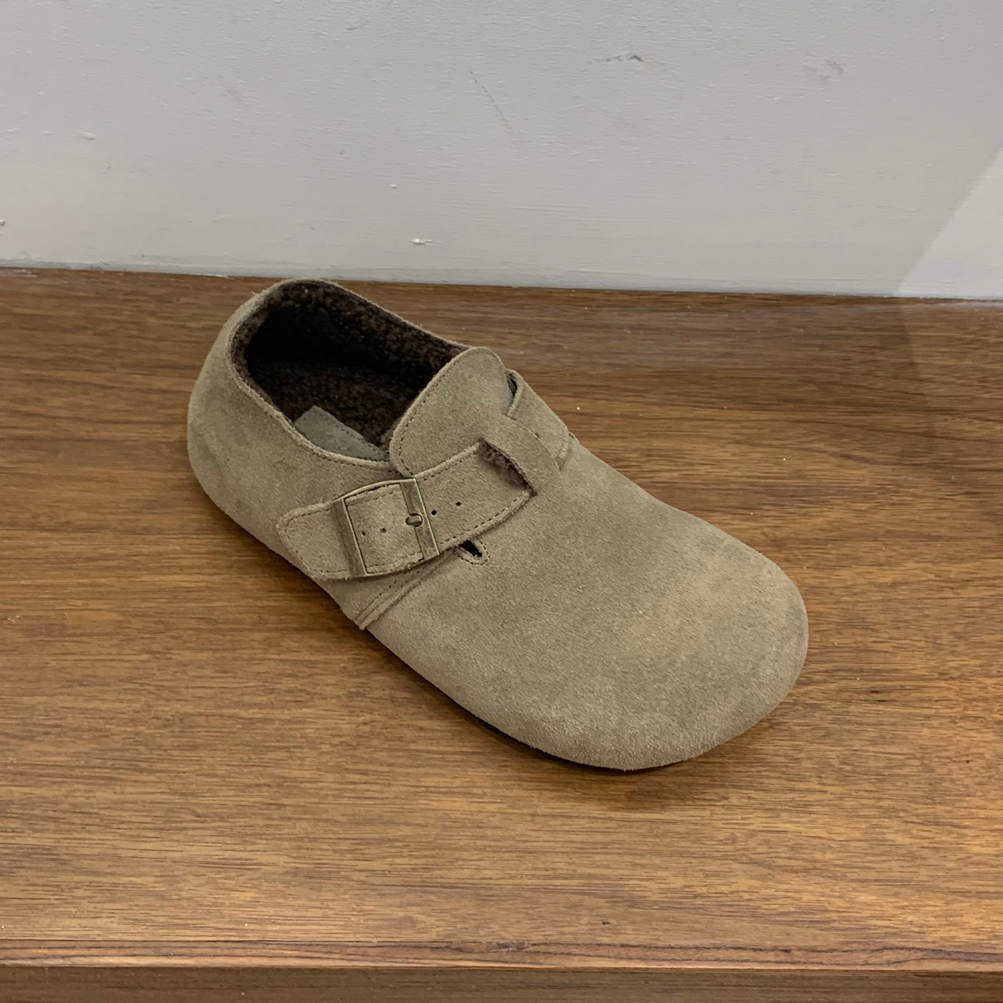 真皮厚底内增高全包勃肯鞋女2025秋冬季新款加绒博肯豆豆单鞋棉鞋 - 图1